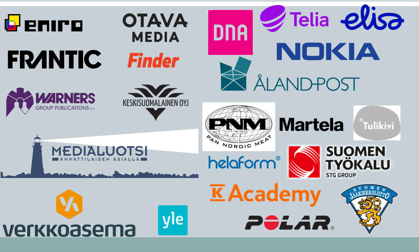 Lisää esimerkkejä KK Medioitten asiakkaista: media, markkinointiviestintä, ITC/SW sekä verkkokaupat. 