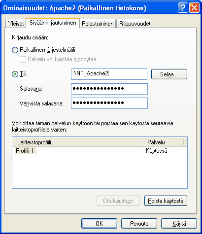 Apache2 palvelun ominaisuudet